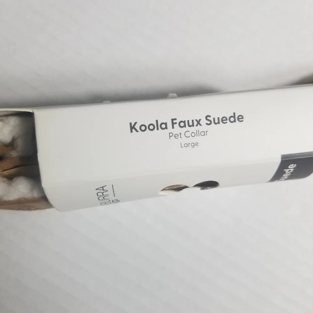 NWT KOOLABURRA BY UGG BROWN WITH WHITE SHERPA KOOLA FAUX SUEDE DOG COLLAR SIZE L